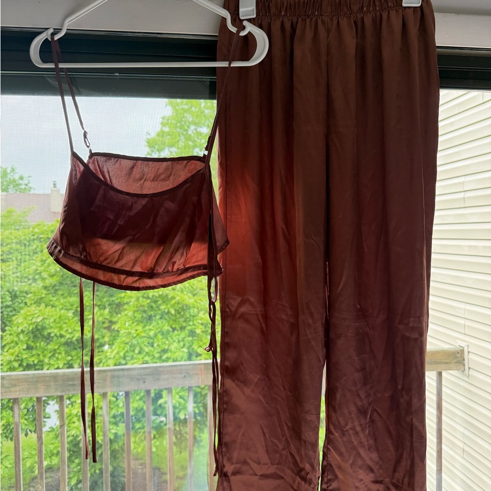 SHEIN Brown Pajama Set